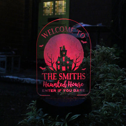 Personalised Haunted House Outdoor Solar Light - Personalise It!