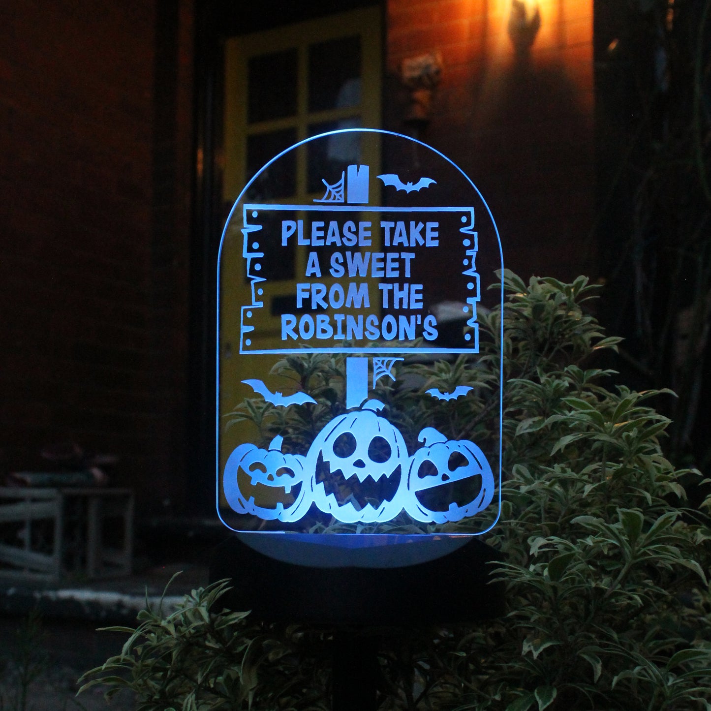 Personalised Pumpkins Sign Outdoor Solar Light - Personalise It!
