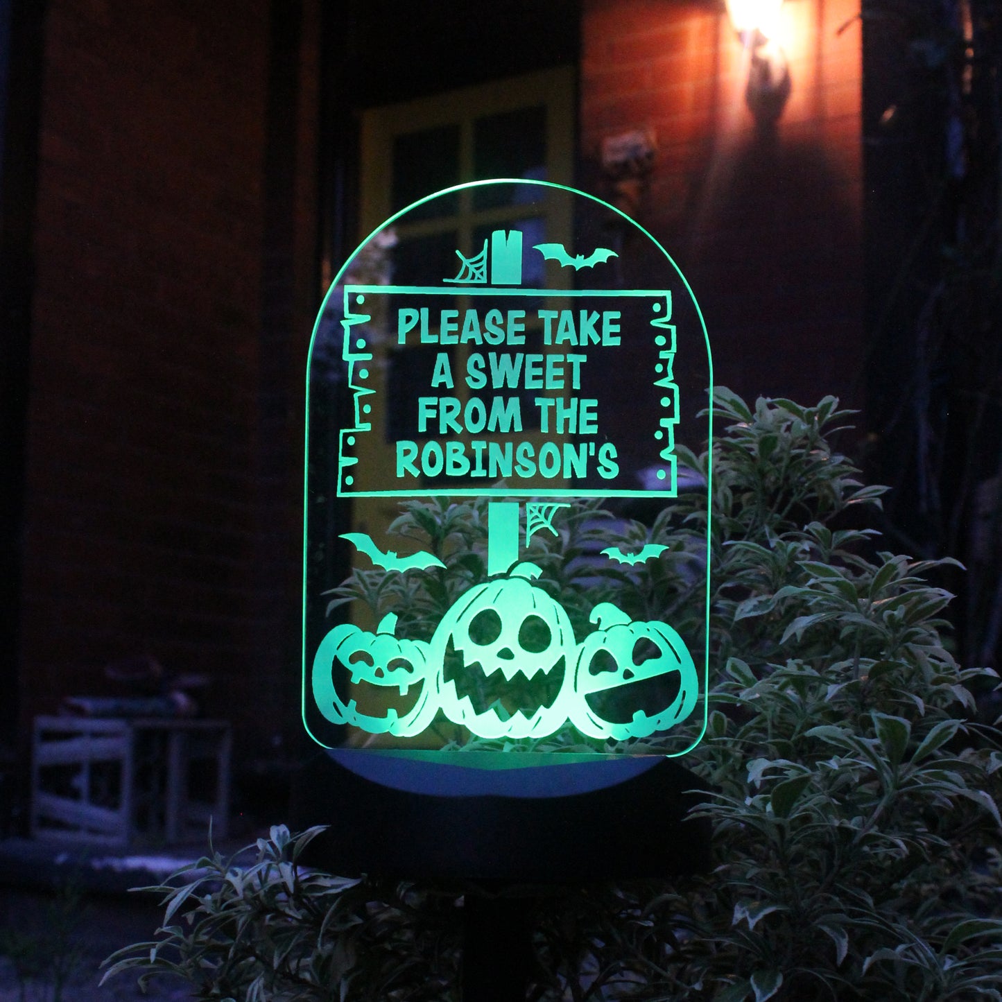 Personalised Pumpkins Sign Outdoor Solar Light - Personalise It!