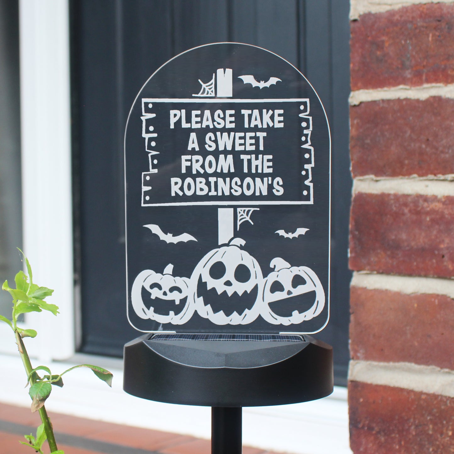 Personalised Pumpkins Sign Outdoor Solar Light - Personalise It!