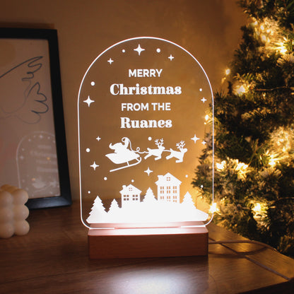 Personalised Christmas Wooden Based LED Light - Personalise It!