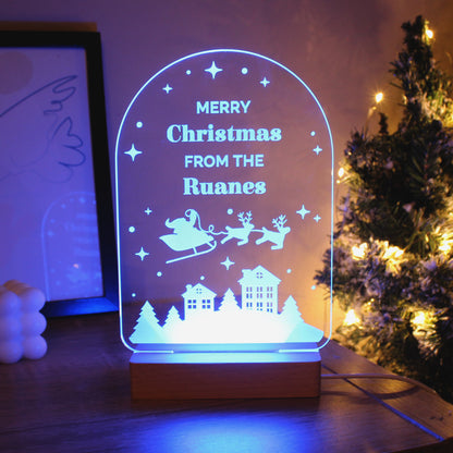 Personalised Christmas Wooden Based LED Light - Personalise It!