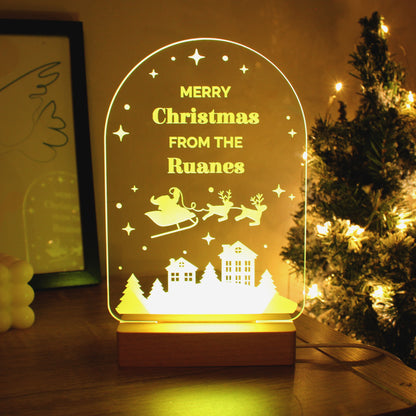 Personalised Christmas Wooden Based LED Light - Personalise It!