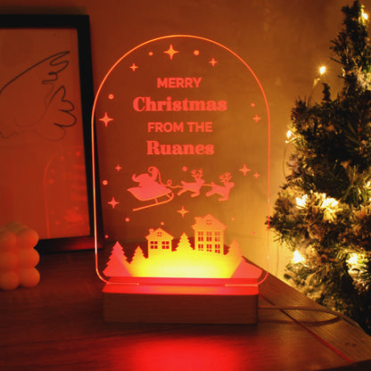 Personalised Christmas Wooden Based LED Light - Personalise It!