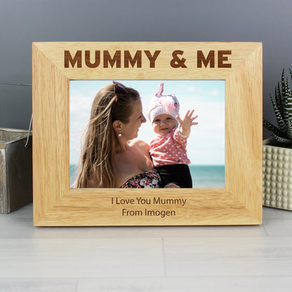 Personalised Mummy & Me 7x5 Landscape Wooden Photo Frame - Personalise It!