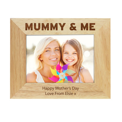 Personalised Mummy & Me 7x5 Landscape Wooden Photo Frame - Personalise It!