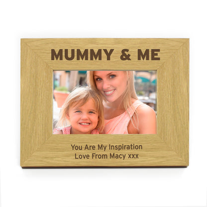 Personalised Oak Finish 6x4 Mummy & Me Photo Frame - Personalise It!