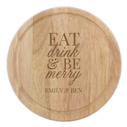 Personalised Eat Drink & Be Merry Rectangular Chopping Board - Personalise It!