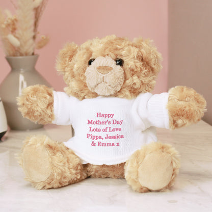 Personalised Message Teddy Bear - Pink - Personalise It!