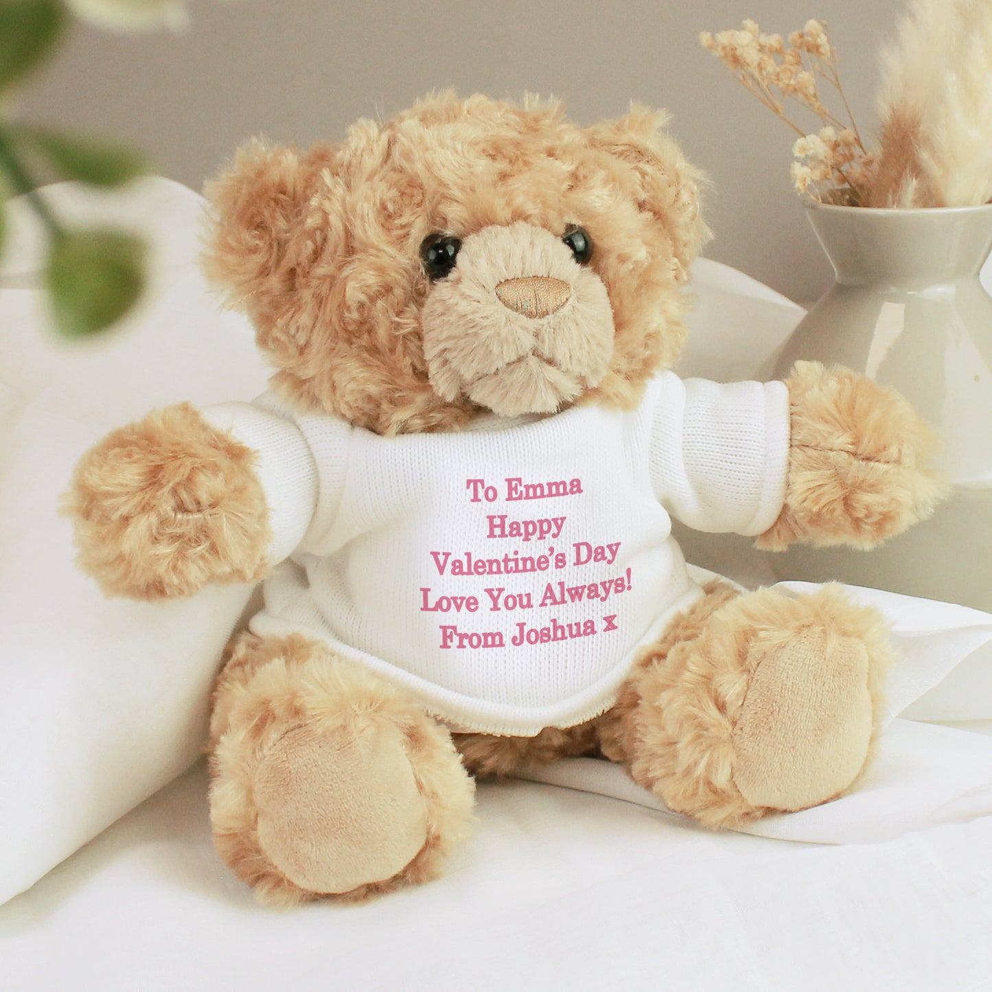 Personalised Message Teddy Bear - Pink - Personalise It!