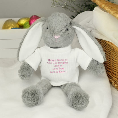 Personalised Message Bunny Rabbit In Jumper - Pink - Personalise It!