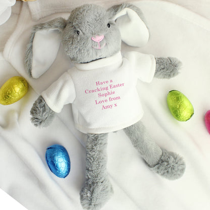 Personalised Message Bunny Rabbit In Jumper - Pink - Personalise It!