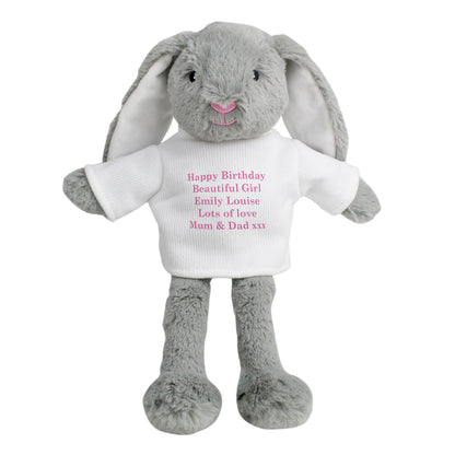 Personalised Message Bunny Rabbit In Jumper - Pink - Personalise It!