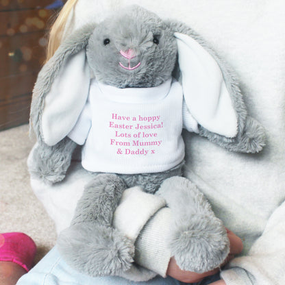 Personalised Message Bunny Rabbit In Jumper - Pink - Personalise It!