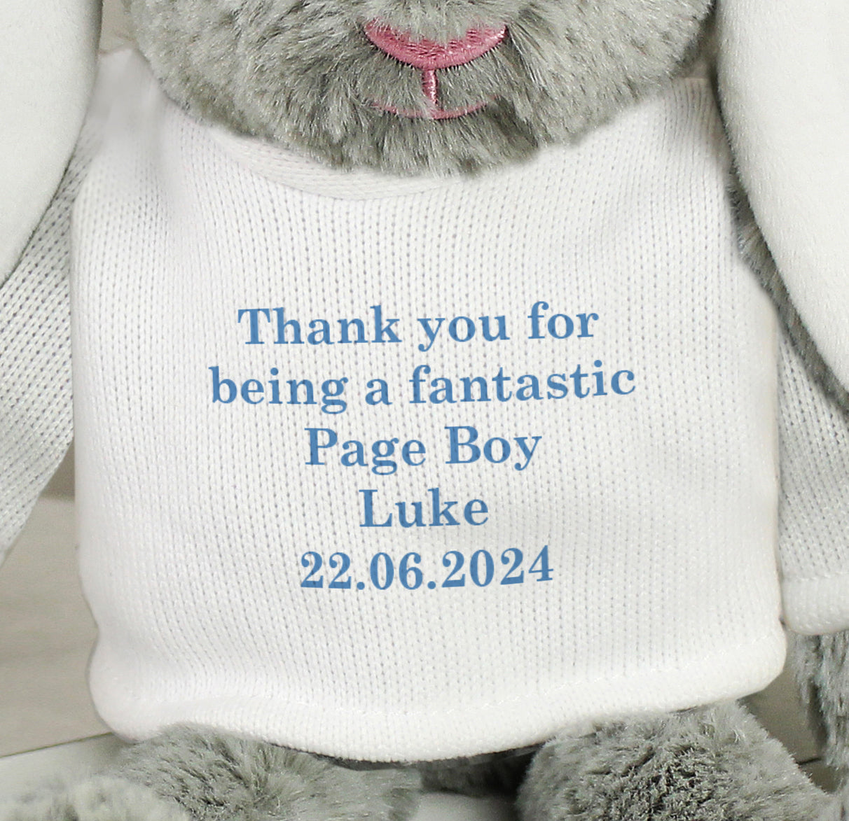 Personalised Message Bunny Rabbit - Blue - Personalise It!