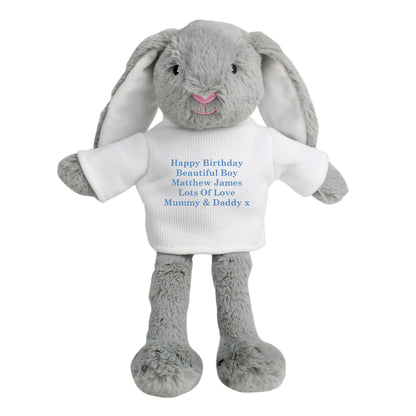 Personalised Message Bunny Rabbit - Blue - Personalise It!