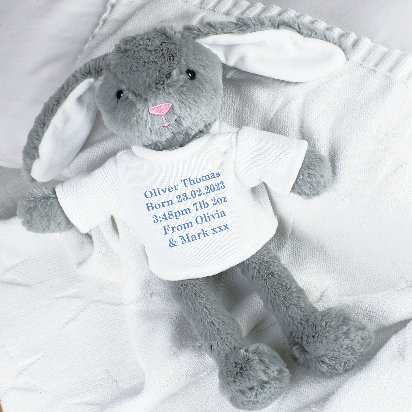 Personalised Message Bunny Rabbit - Blue - Personalise It!
