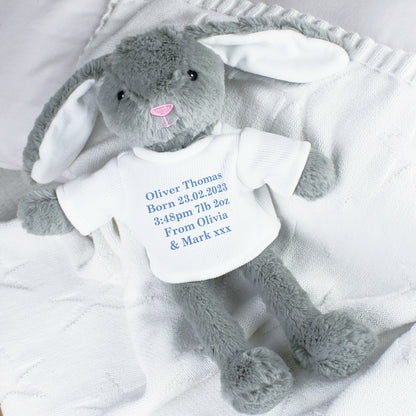 Personalised Message Bunny Rabbit - Blue - Personalise It!