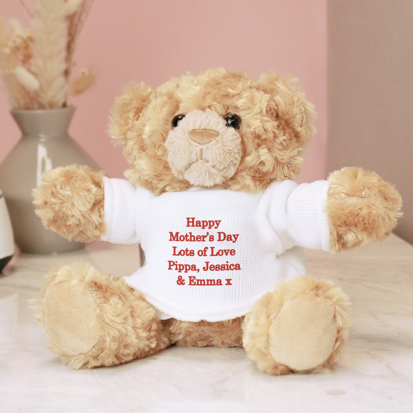 Personalised Teddy Bear - Red Message - Personalise It!