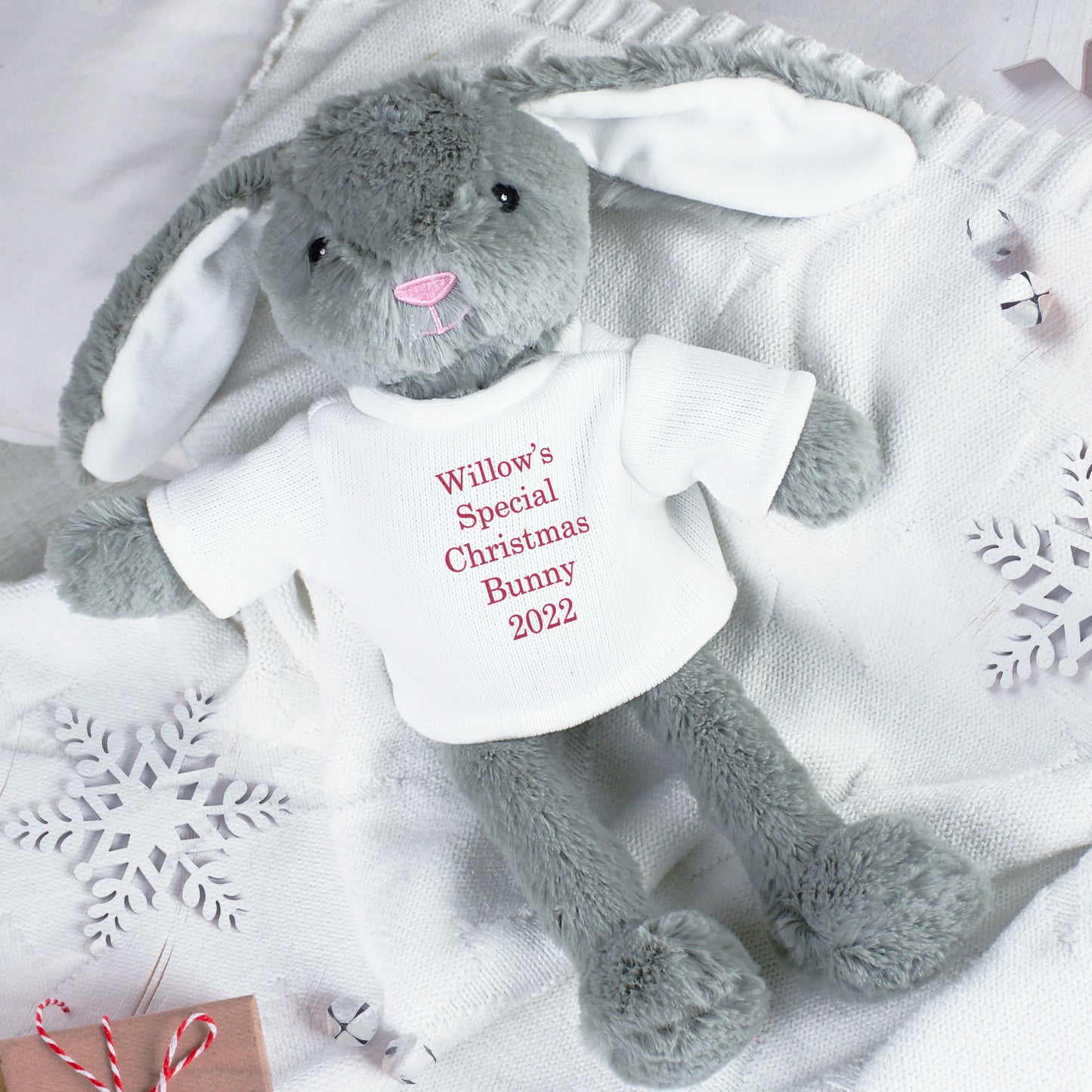 Personalised Christmas Bunny Rabbit - Red - Personalise It!