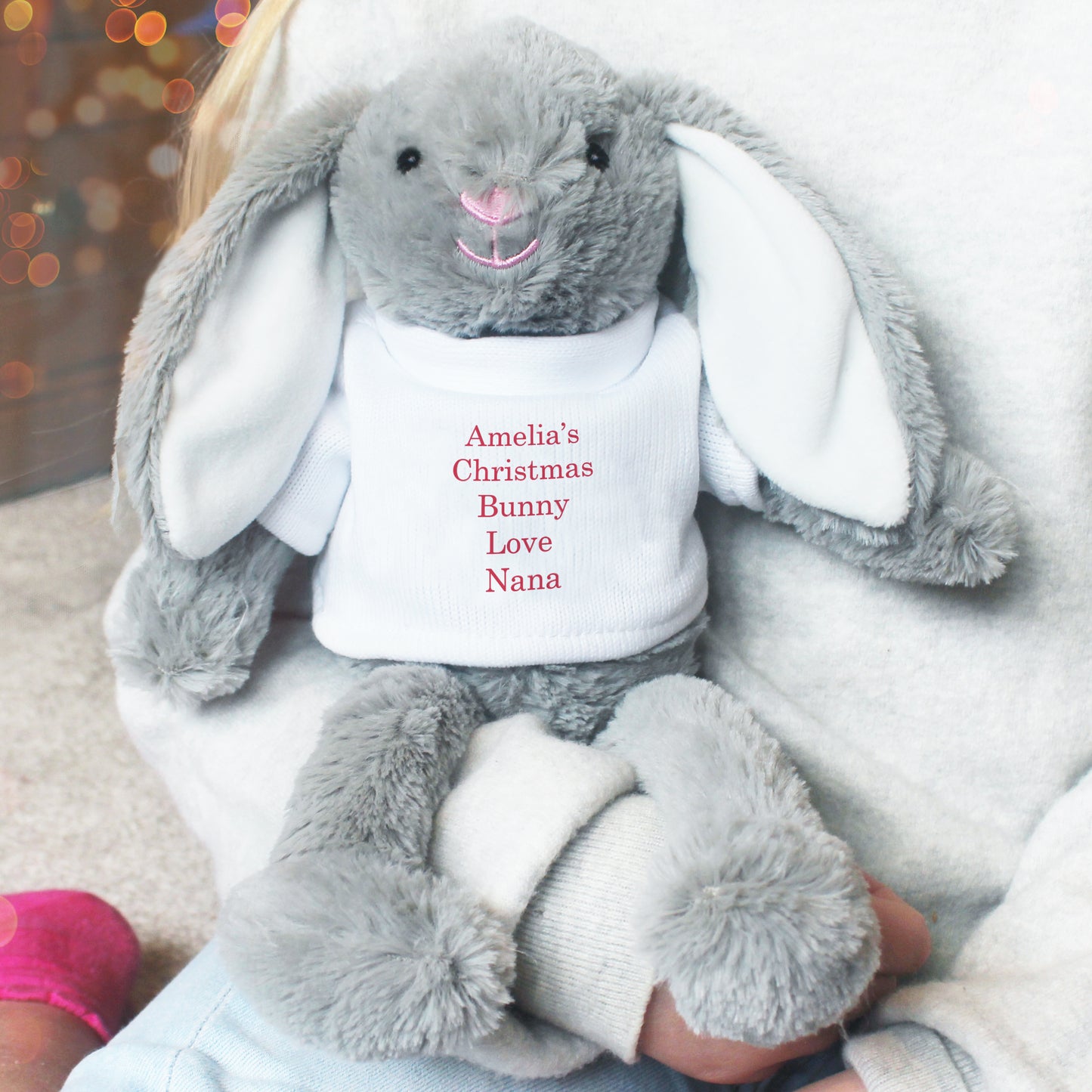 Personalised Christmas Bunny Rabbit - Red - Personalise It!
