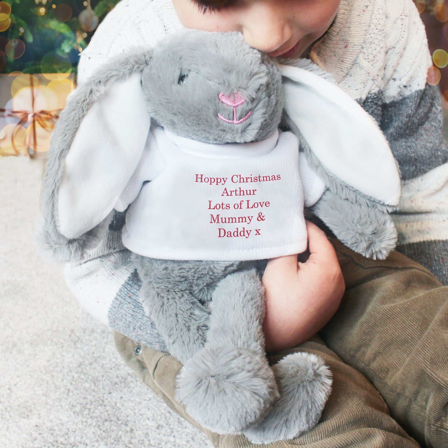 Personalised Christmas Bunny Rabbit - Red - Personalise It!