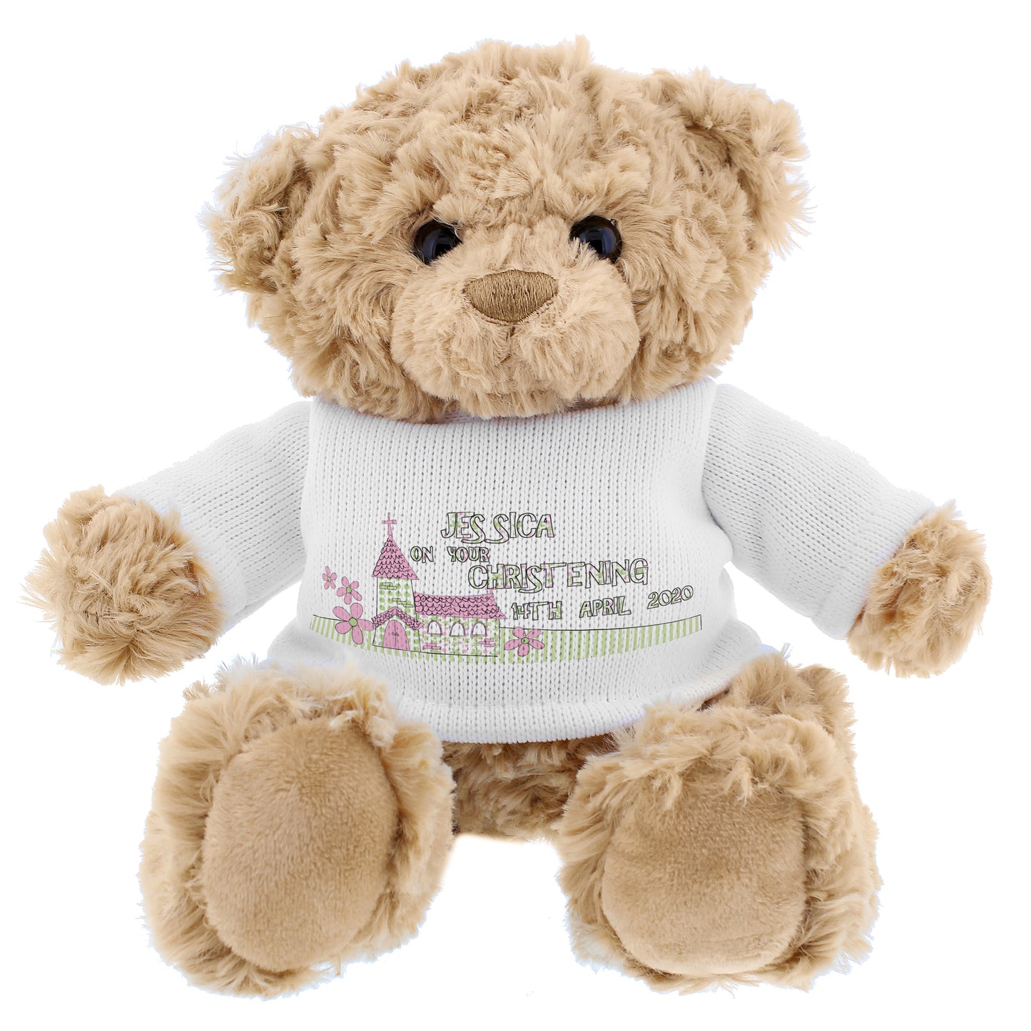 Personalised Pink Church Teddy Bear - Personalise It!