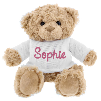 Personalised Pink Name Only Teddy Bear - Personalise It!