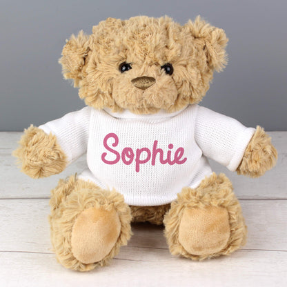 Personalised Pink Name Only Teddy Bear - Personalise It!