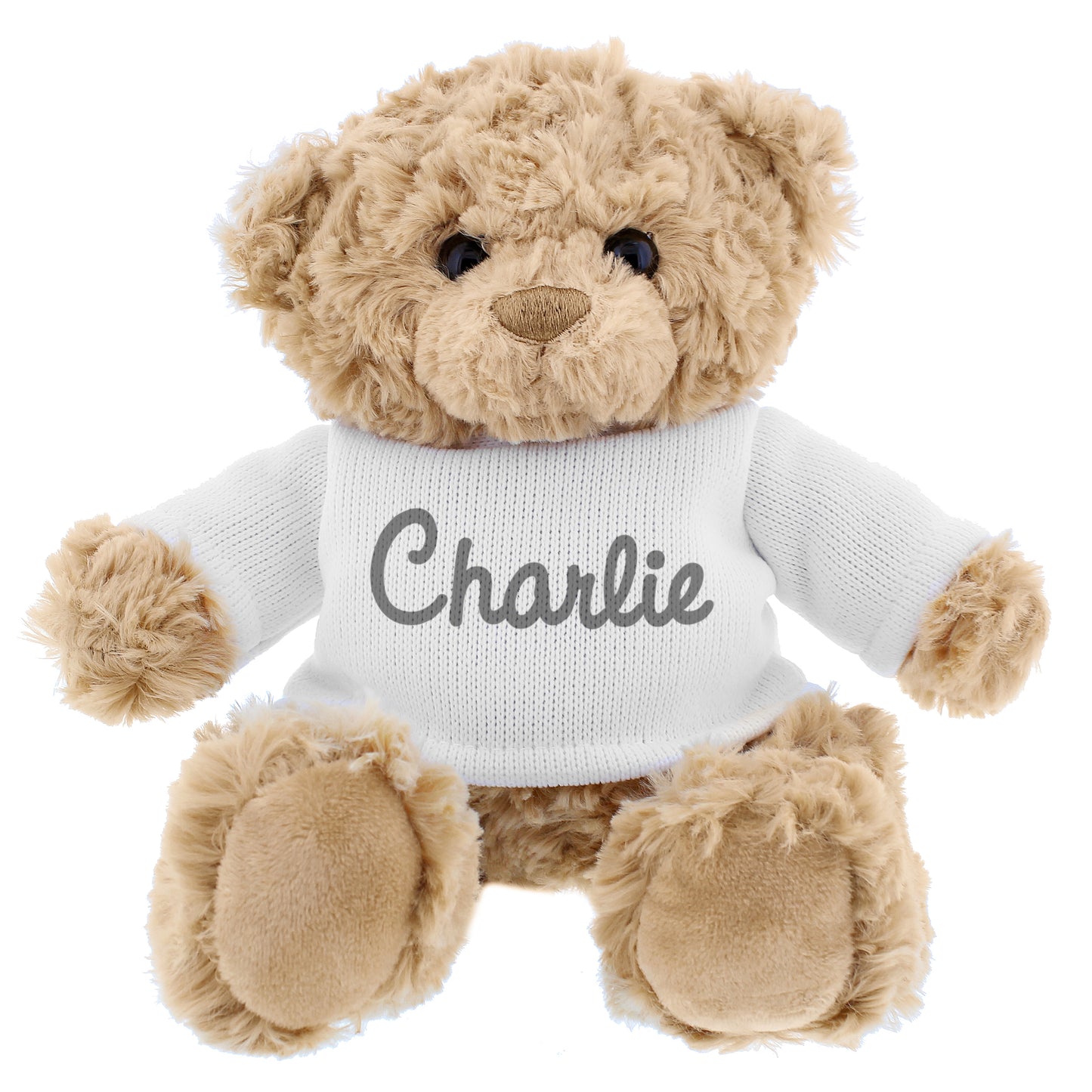 Personalised Name Only Teddy Bear  - Grey - Personalise It!