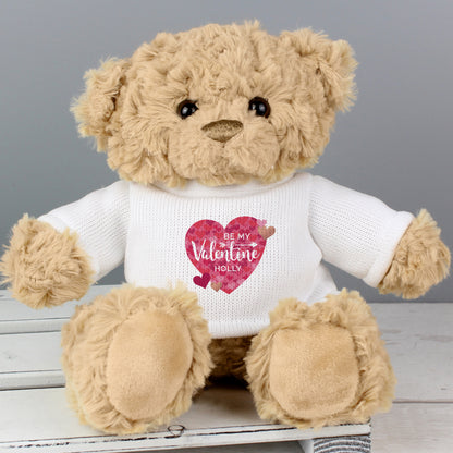 Personalised Valentine's Day Confetti Hearts Teddy Bear - Personalise It!