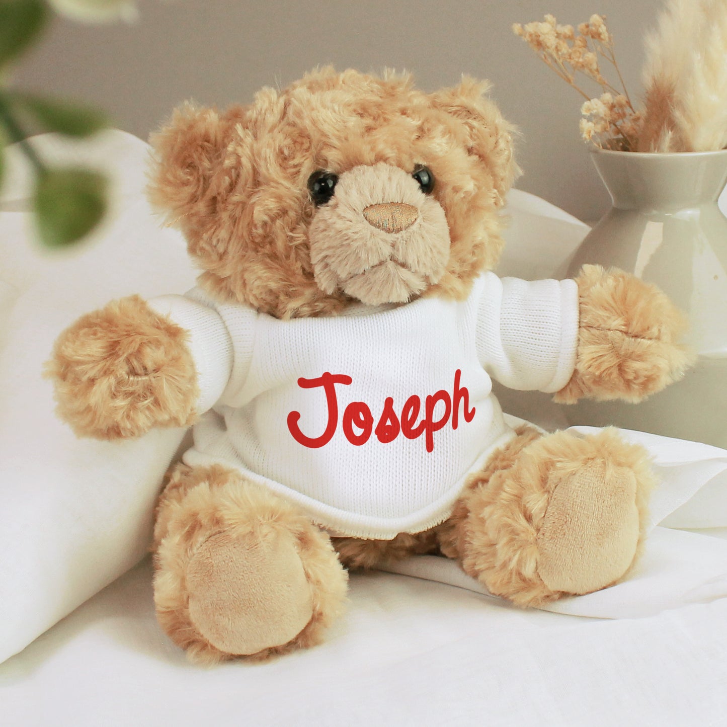 Personalised Name Only Teddy Bear - Red - Personalise It!