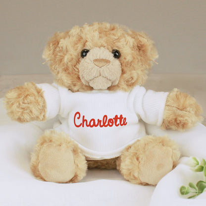 Personalised Name Only Teddy Bear - Red - Personalise It!
