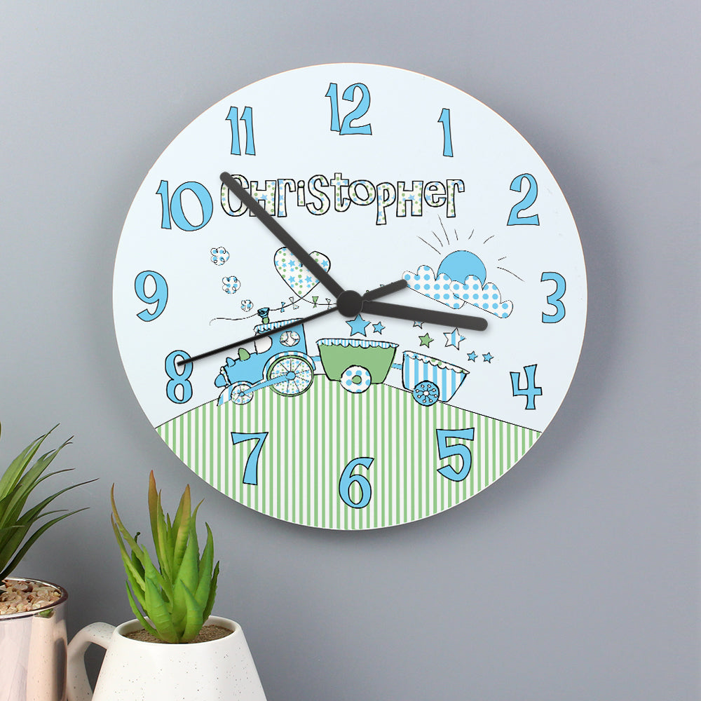 Personalised Whimsical Train Clock - Personalise It!
