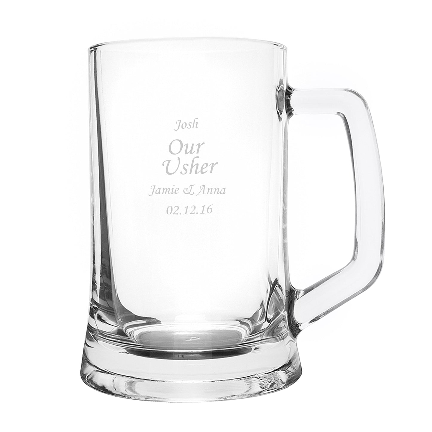Engraved Personalised Glass Pint Stern Tankard - Personalise It!