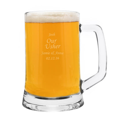 Engraved Personalised Glass Pint Stern Tankard - Personalise It!
