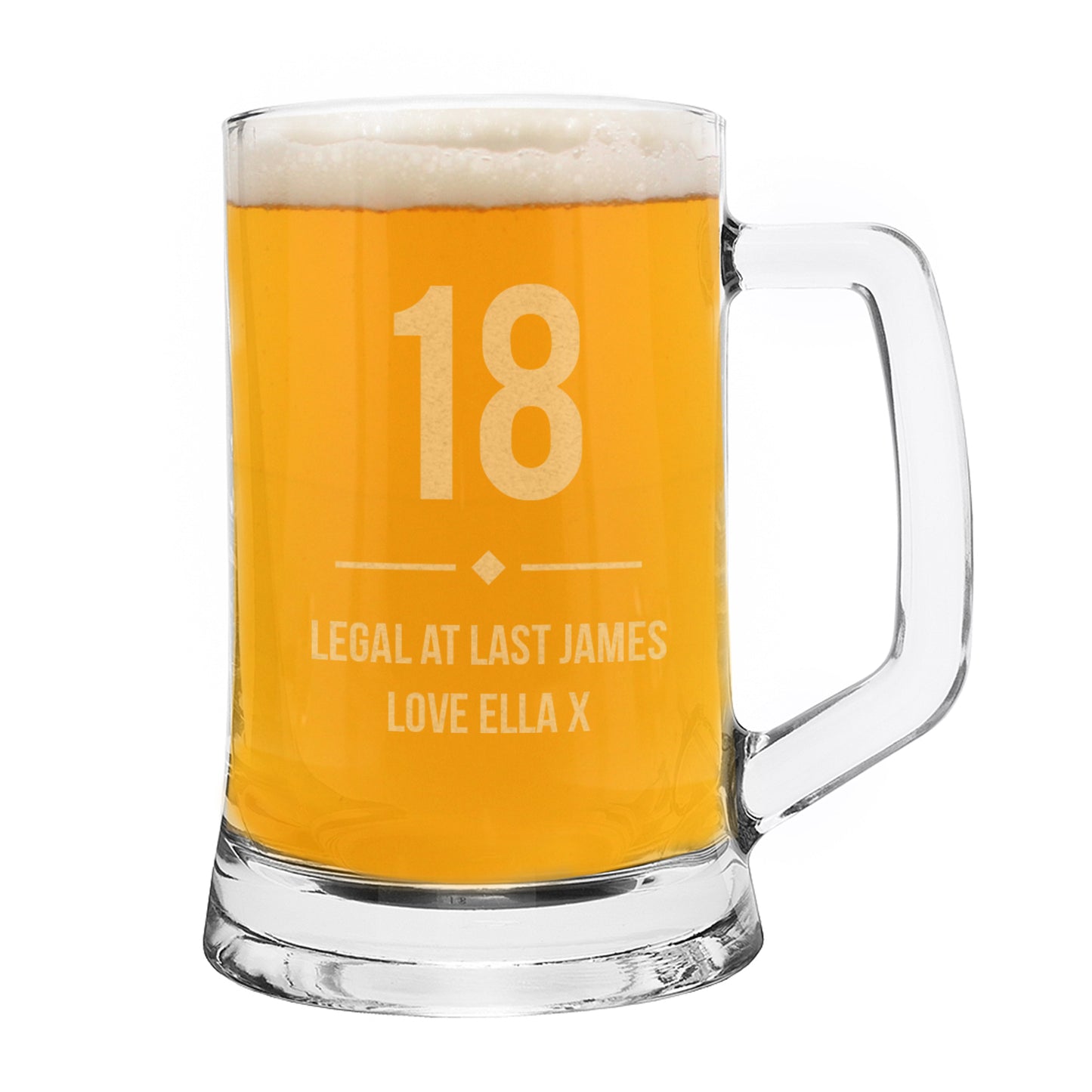 Personalised Big Age Glass Pint Stern Tankard - Personalise It!