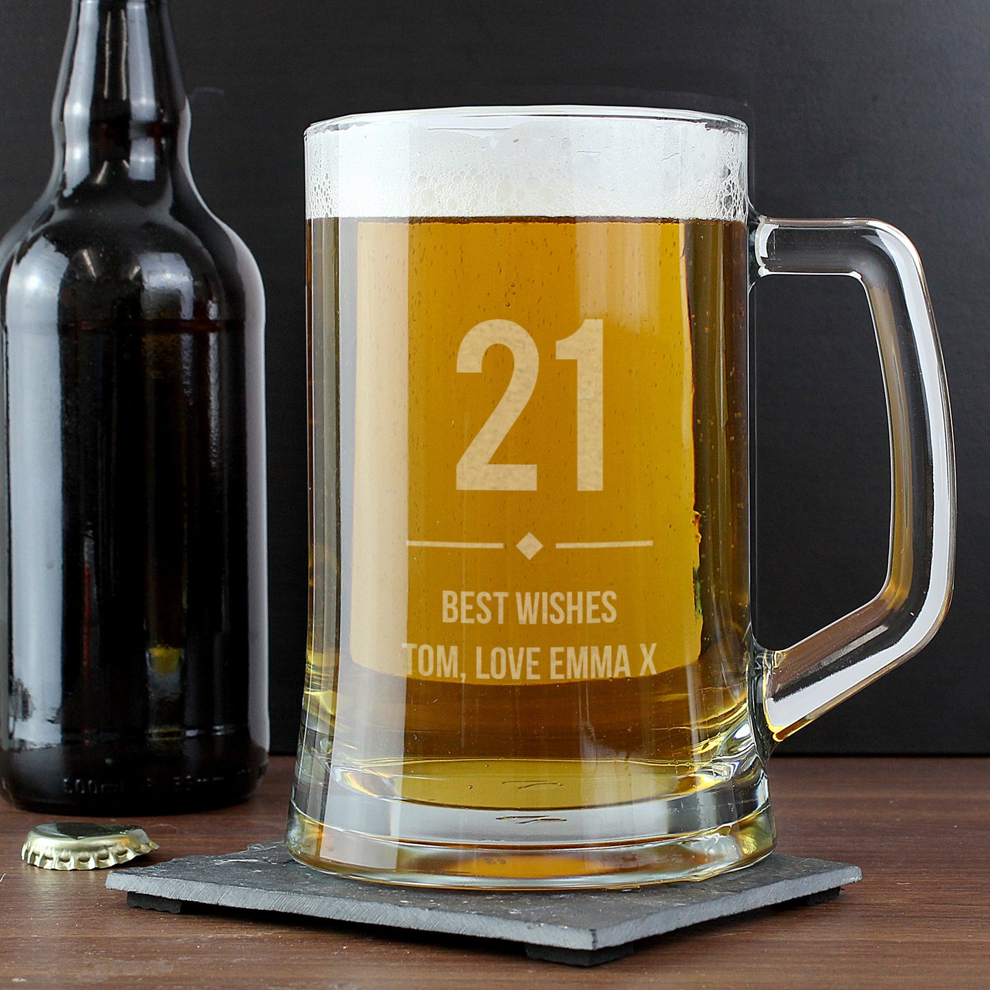 Personalised Big Age Glass Pint Stern Tankard - Personalise It!