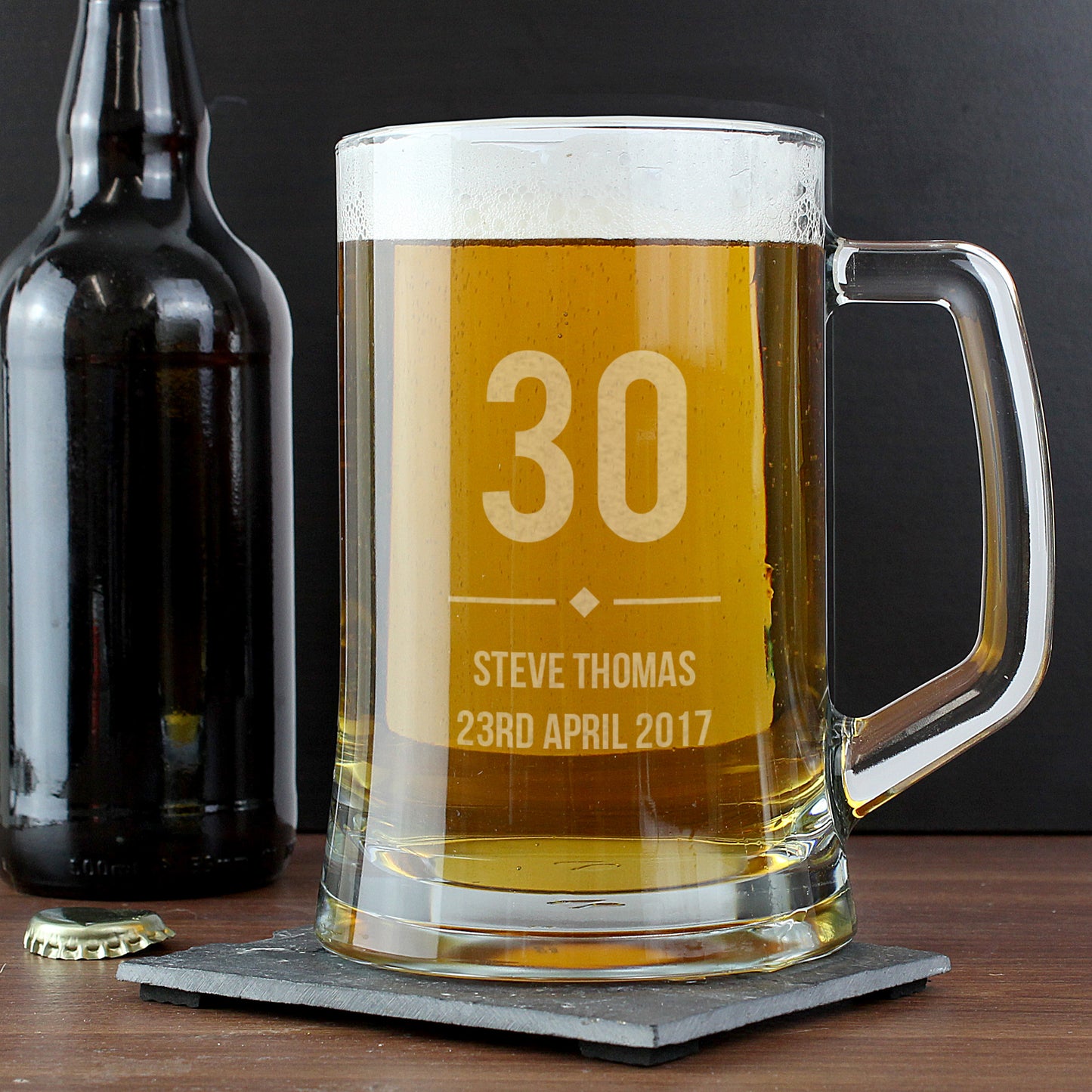 Personalised Big Age Glass Pint Stern Tankard - Personalise It!