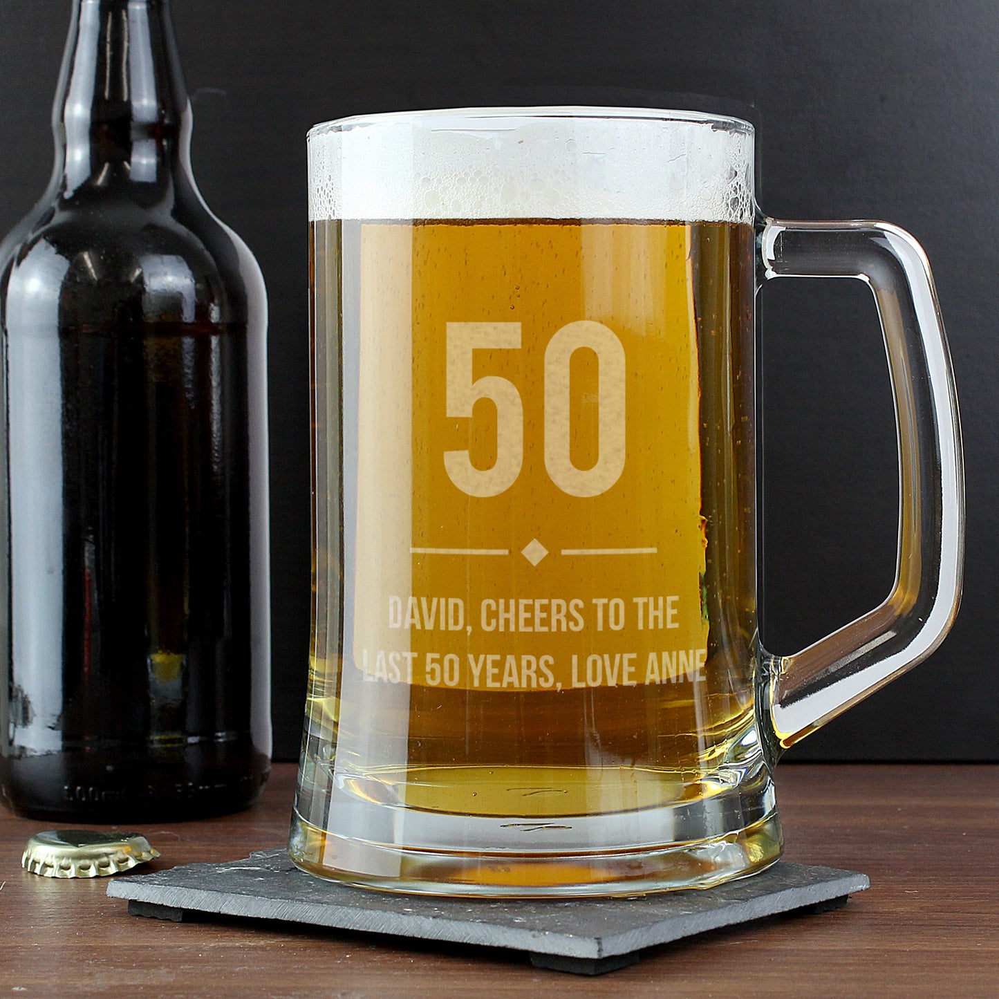 Personalised Big Age Glass Pint Stern Tankard - Personalise It!