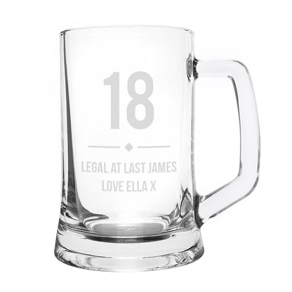 Personalised Big Age Glass Pint Stern Tankard - Personalise It!