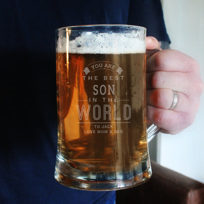 Personalised Best in The World Pint Father's Day Tankard - Personalise It!