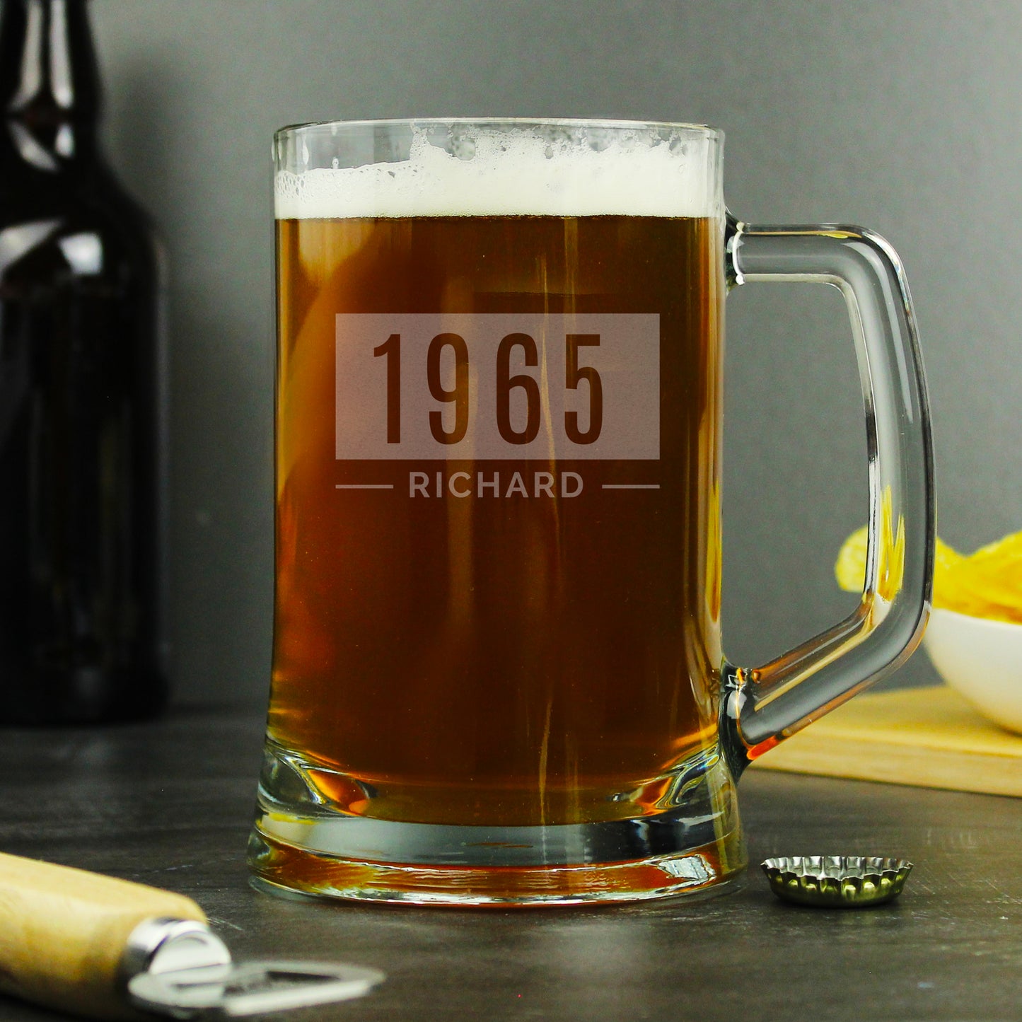 Personalised Name & Date Pint Father's Day Stern Tankard - Personalise It!