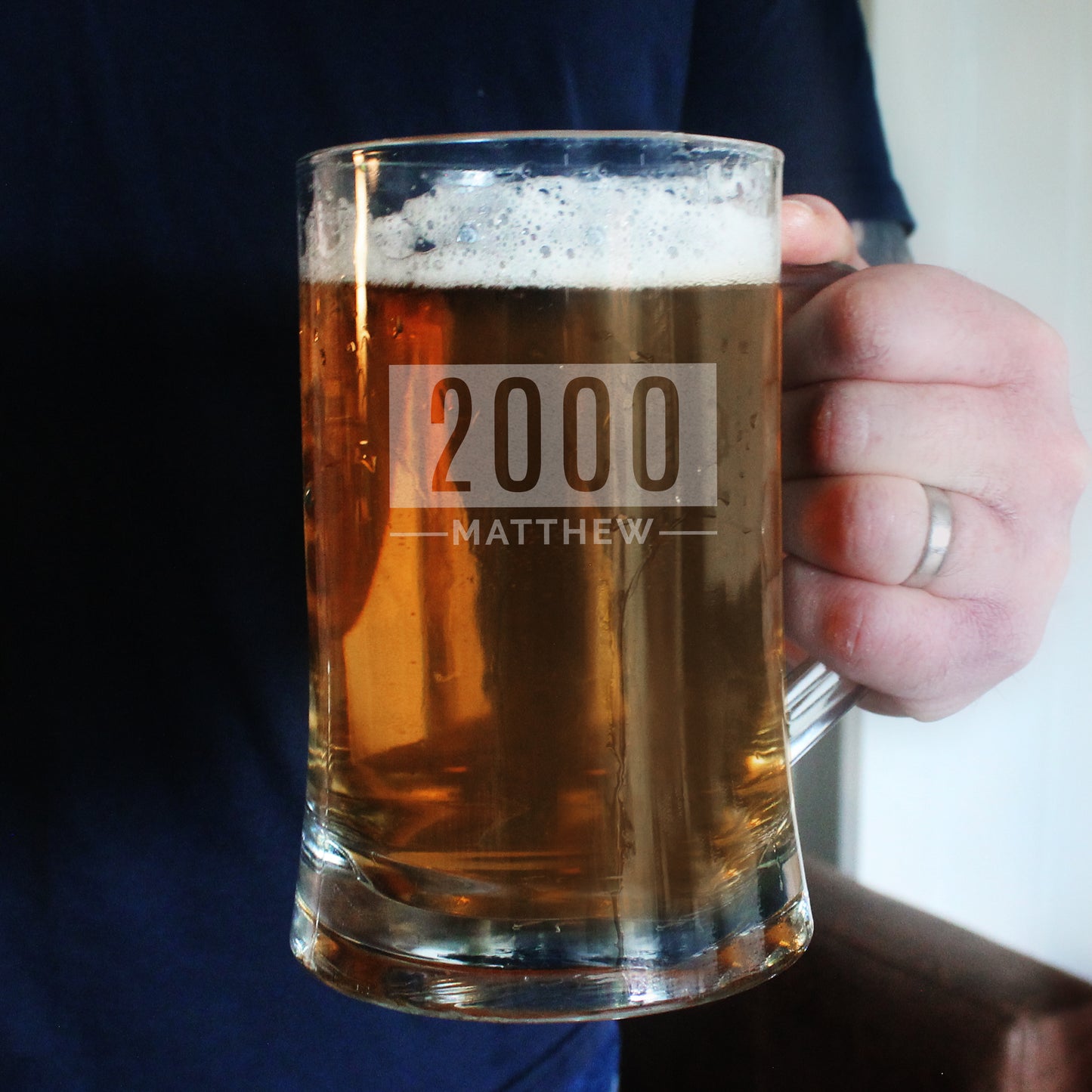 Personalised Name & Date Pint Father's Day Stern Tankard - Personalise It!