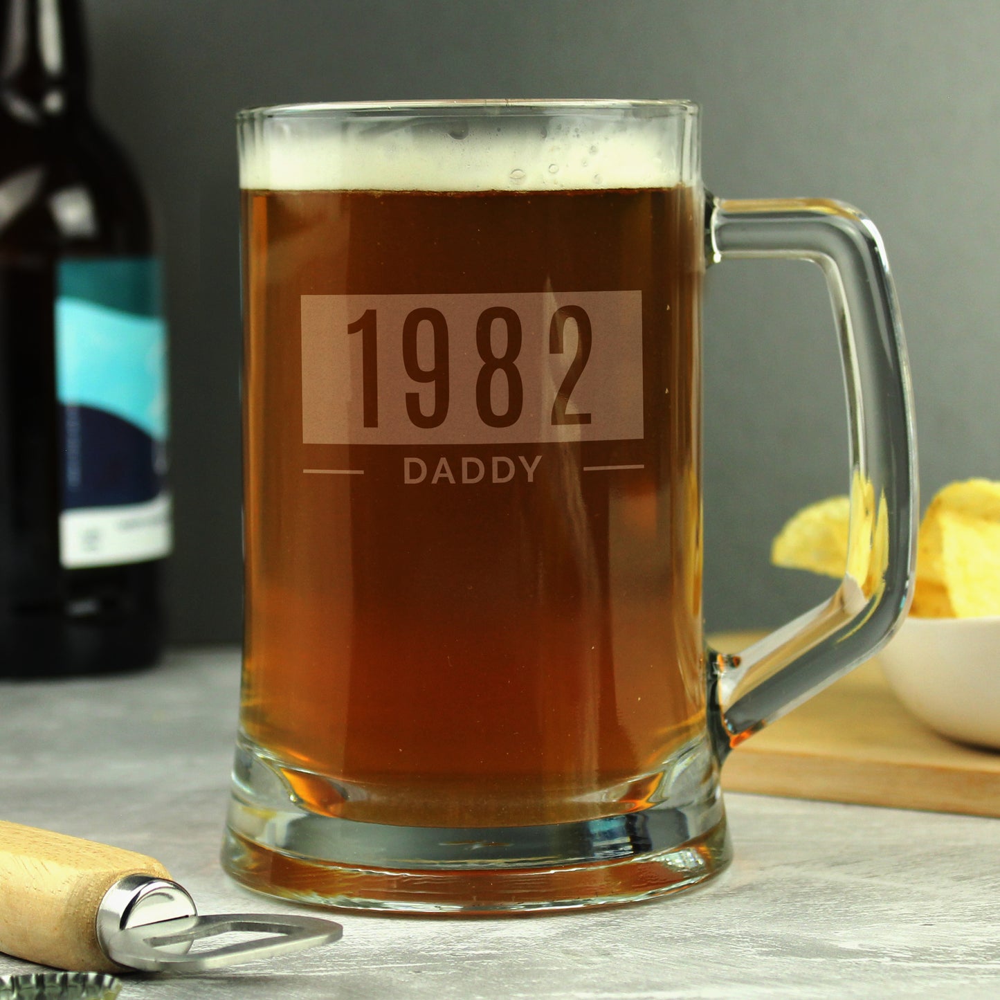 Personalised Name & Date Pint Father's Day Stern Tankard - Personalise It!