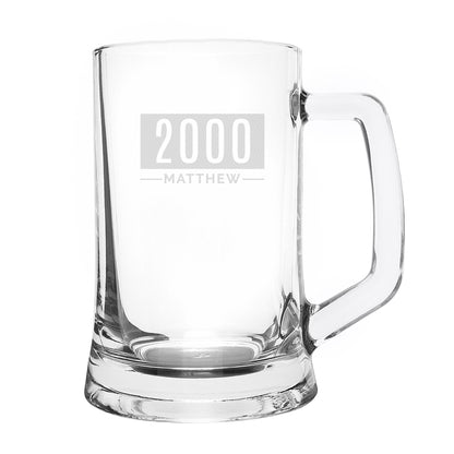 Personalised Name & Date Pint Father's Day Stern Tankard - Personalise It!
