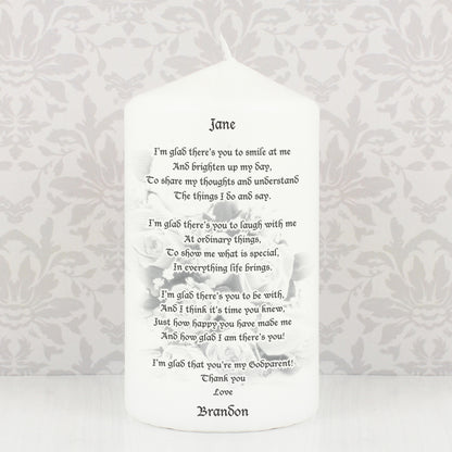 Personalised Godparent candle - Personalise It!