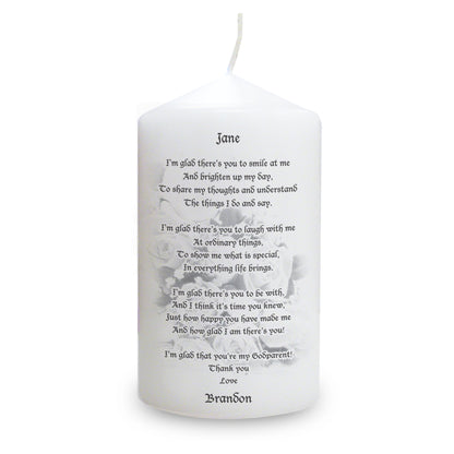 Personalised Godparent candle - Personalise It!
