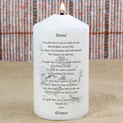 Personalised Godparent candle - Personalise It!