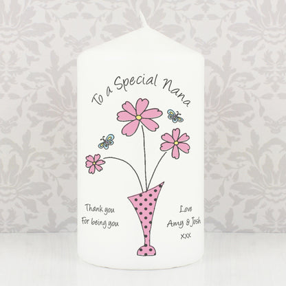 Personalised Flower in Vase Message Candle - Personalise It!